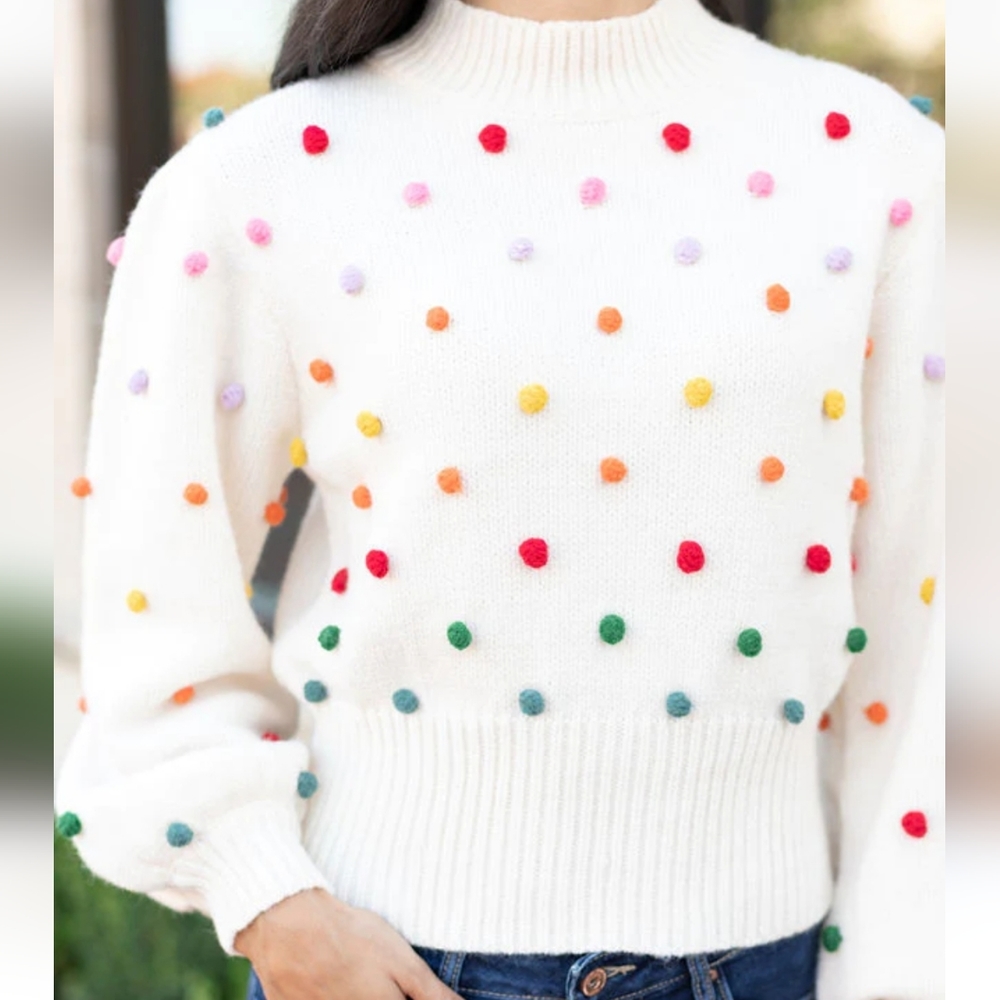 NEW Pom Pom rainbow sweater Davi & Dani